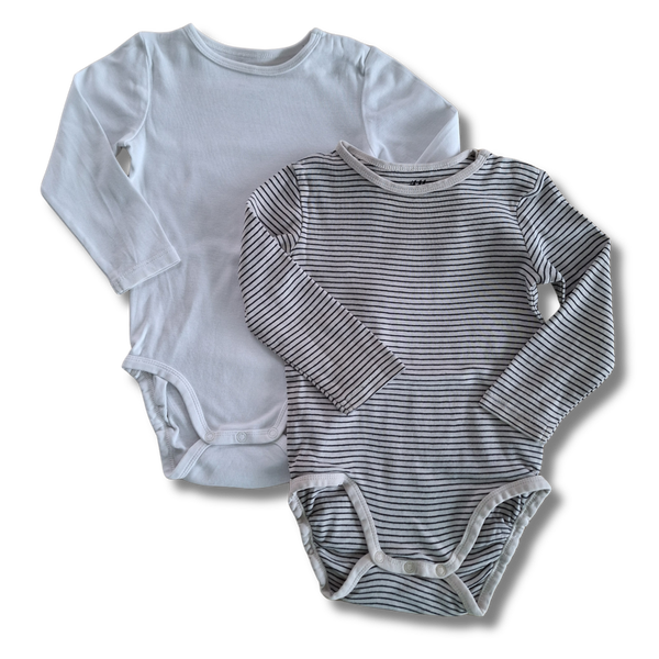 H&M 2 Body's met lange mouwen 86 - 12a0102