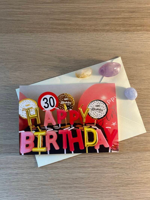 30. Geburtstag rosa Postkarte