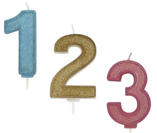 Sparkle Numeral Candle