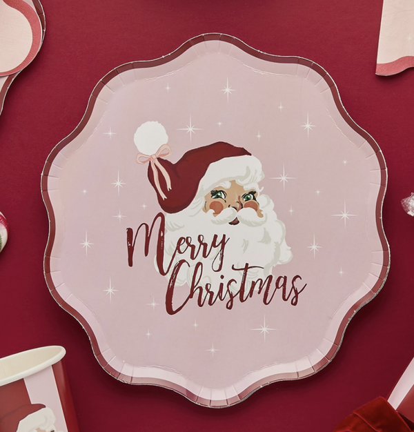 VINTAGE SANTA PAPER PLATES