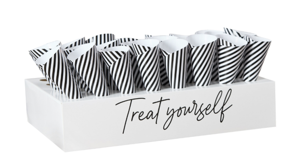 Monochrome 'Treat Yourself' Box Stand & Treat Cones