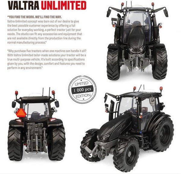 Valtra G135 Matt Black - 1:32