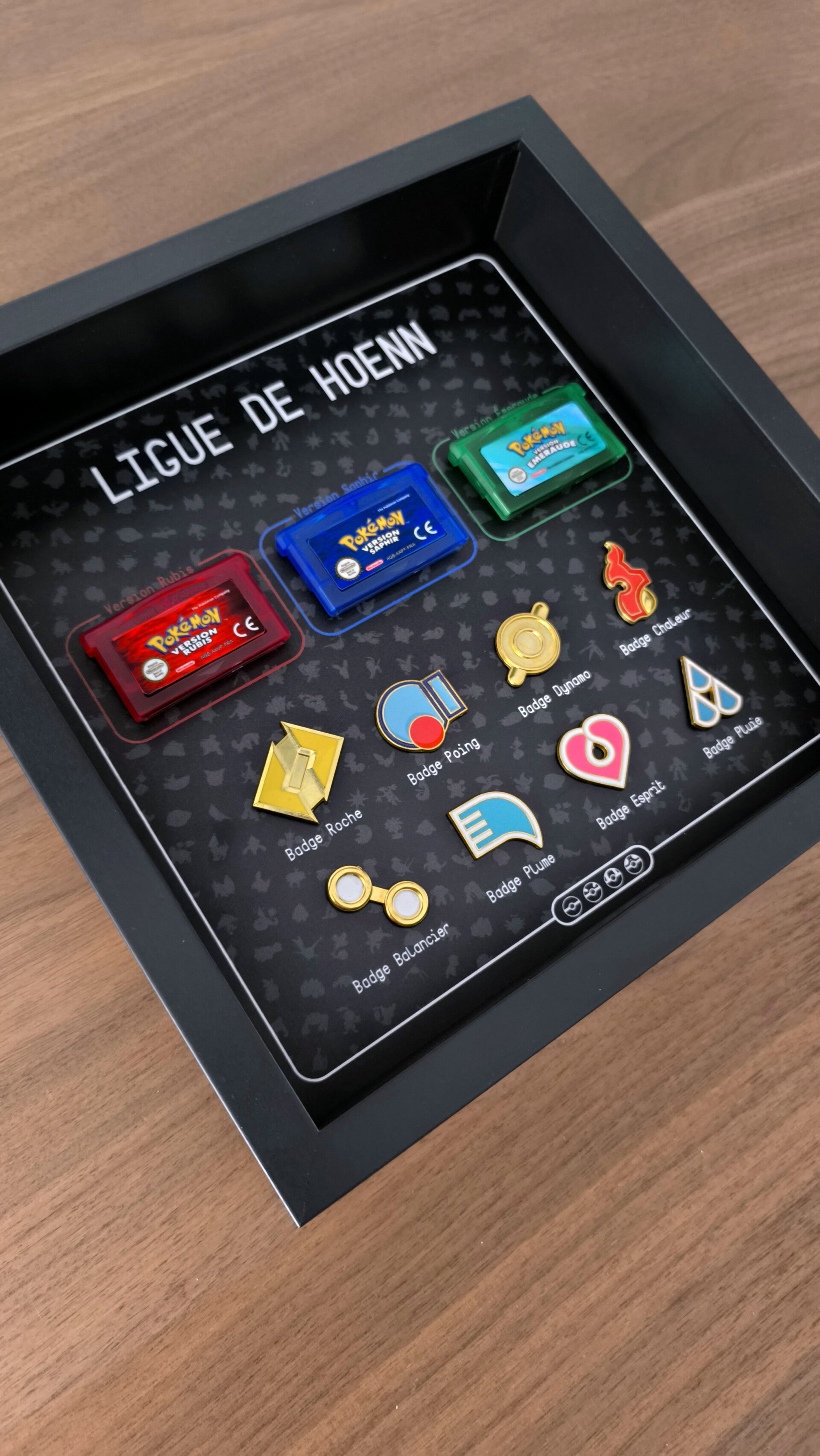 Cadre Pokémon Génération 3 avec Jeux et Badges