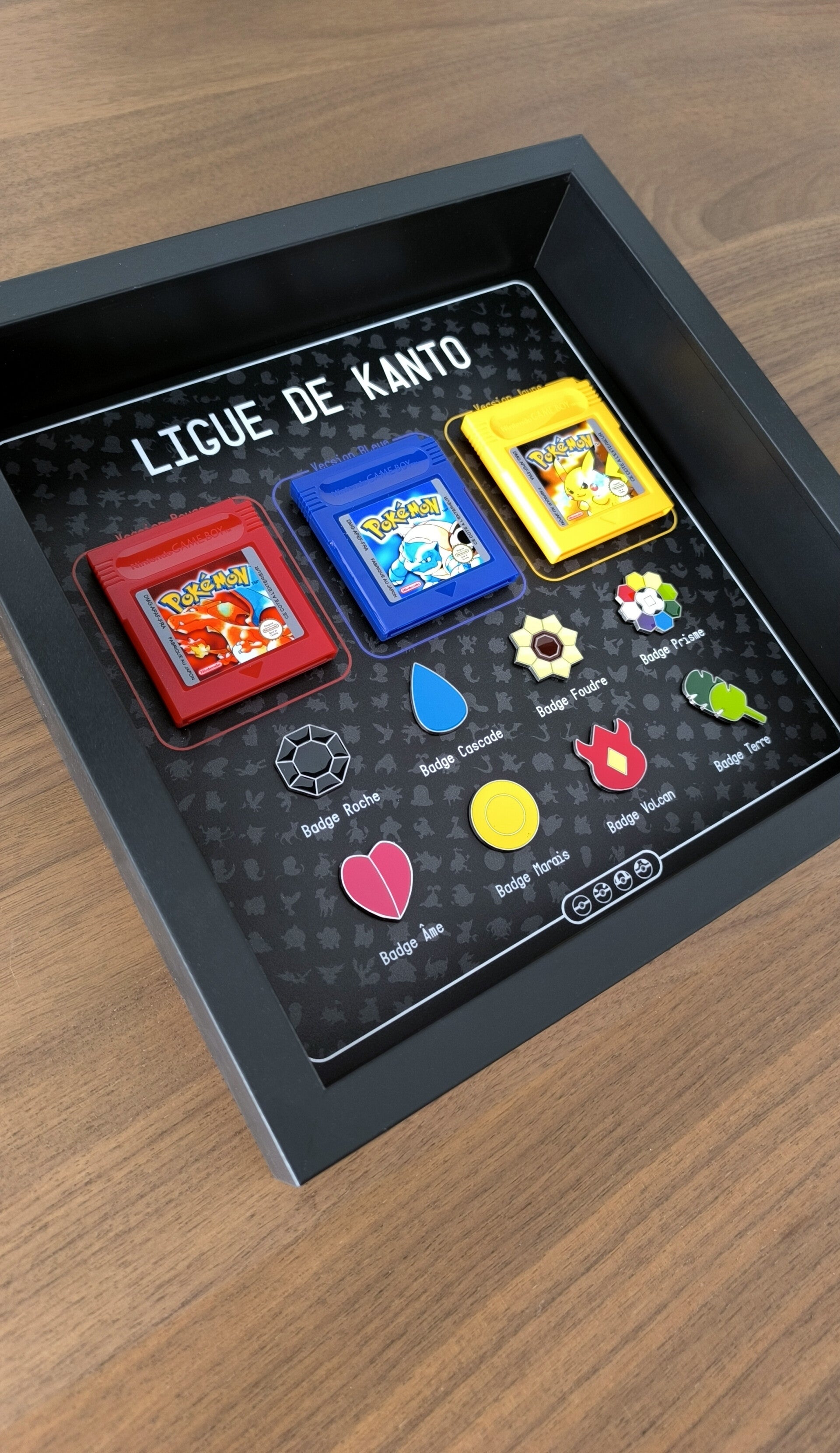 Cadre Pokémon Génération 1 avec Jeux et Badges