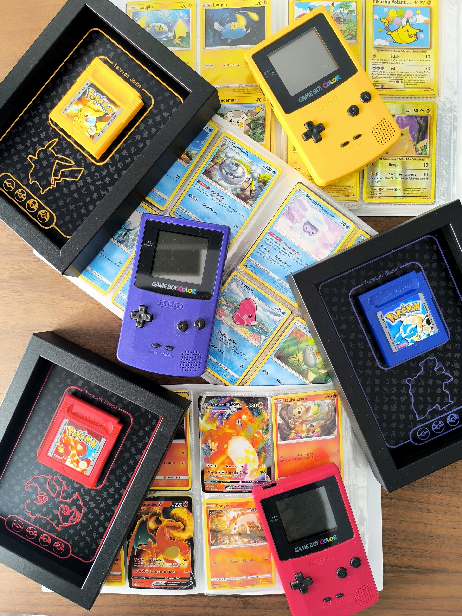 Cadres Pokémon Mini Trio Rouge Bleu Jaune