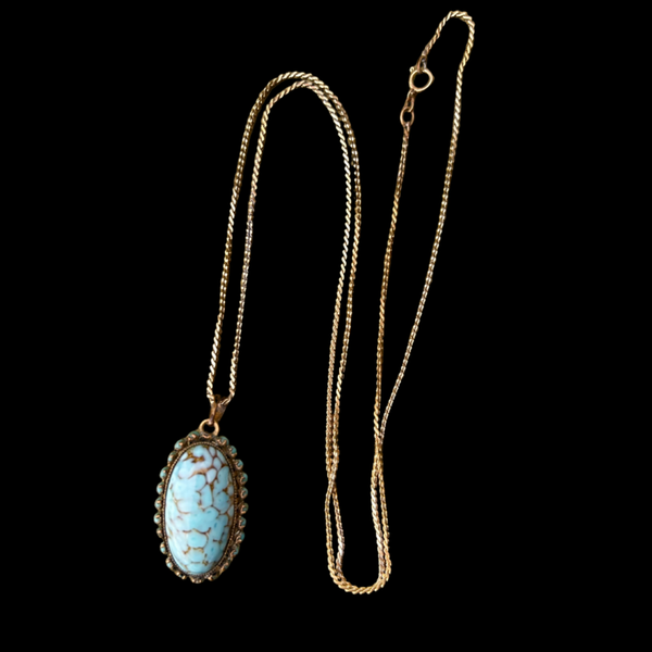 Vintage ketting met turkoois hanger