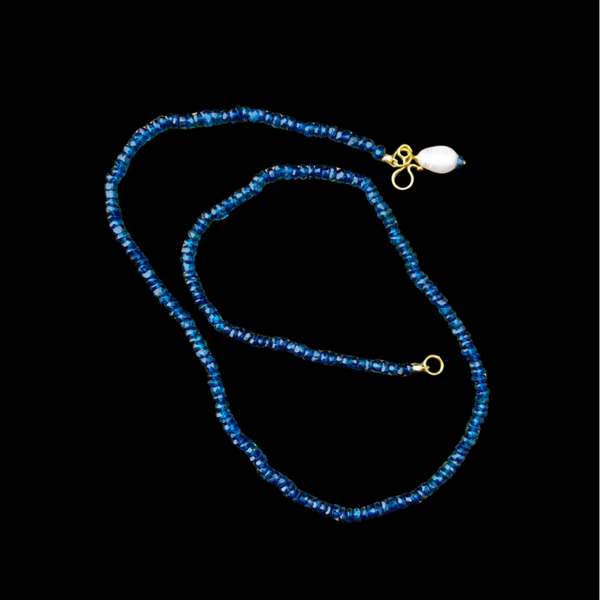Londense topaas ketting met een parel bedel