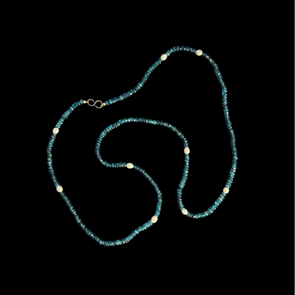 Londense topaas en zoetwaterparel ketting