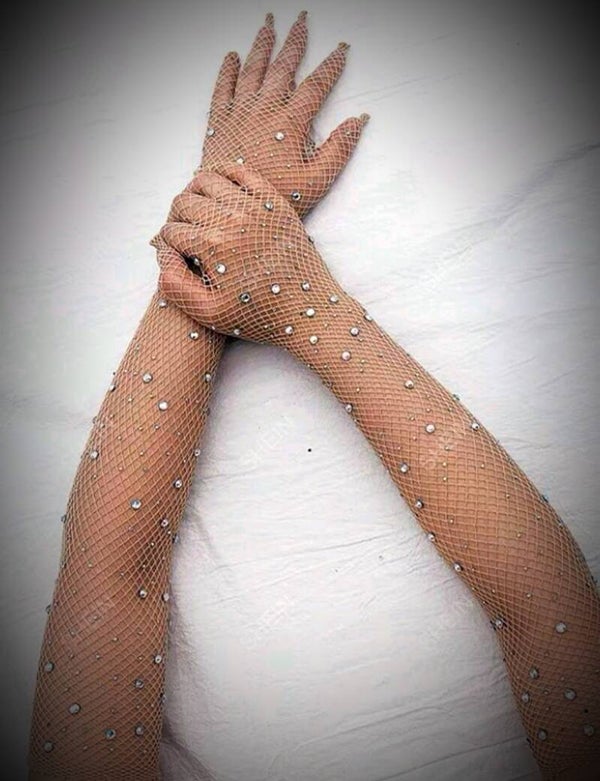 Guantes con pedrería