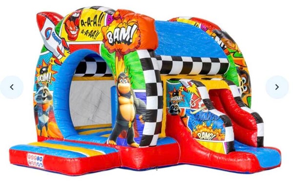 Springkussen Bouncedome met slide Comics