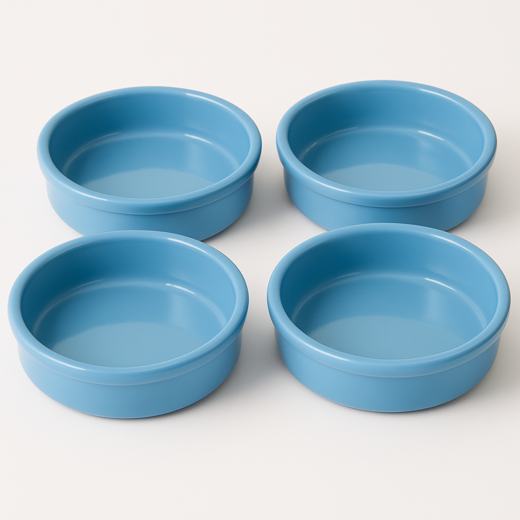 Lot de 4 ramequins en céramique – Bleu ciel