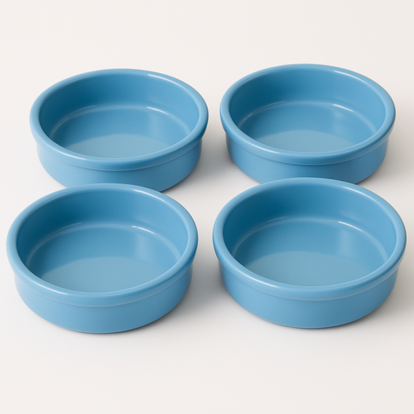 Lot de 4 ramequins en céramique – Bleu ciel