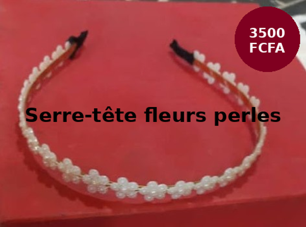 Serre-tête fleurs perles