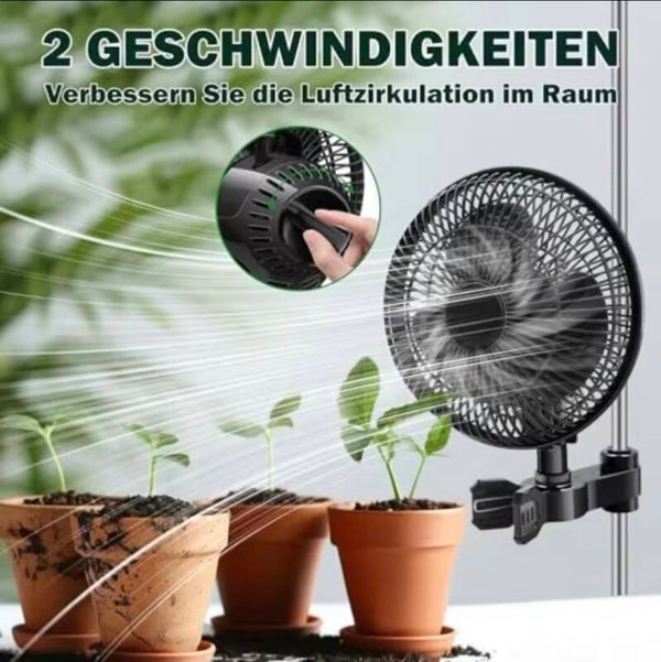 6-Zoll-Oszillations-Clip-Ventilator mit einstellbarer Geschwindigkeit, 90-Grad-Drehung, leisem Luftstrom für Growzelt-Pflanzenpflege-Zubehör-Werkzeugset