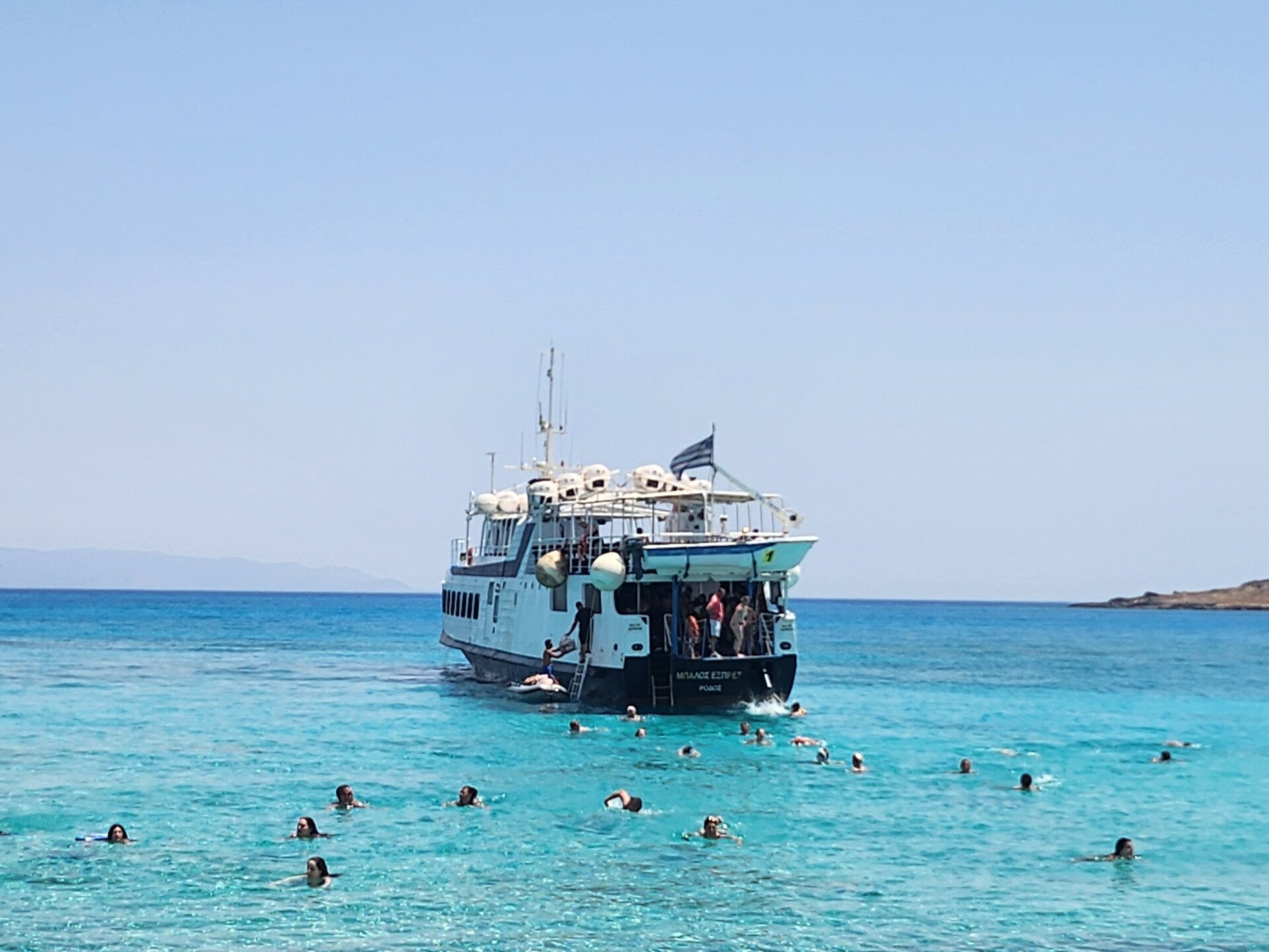 Blick von Chrysi über das Libysche Meer und die Küste um Ierapetra