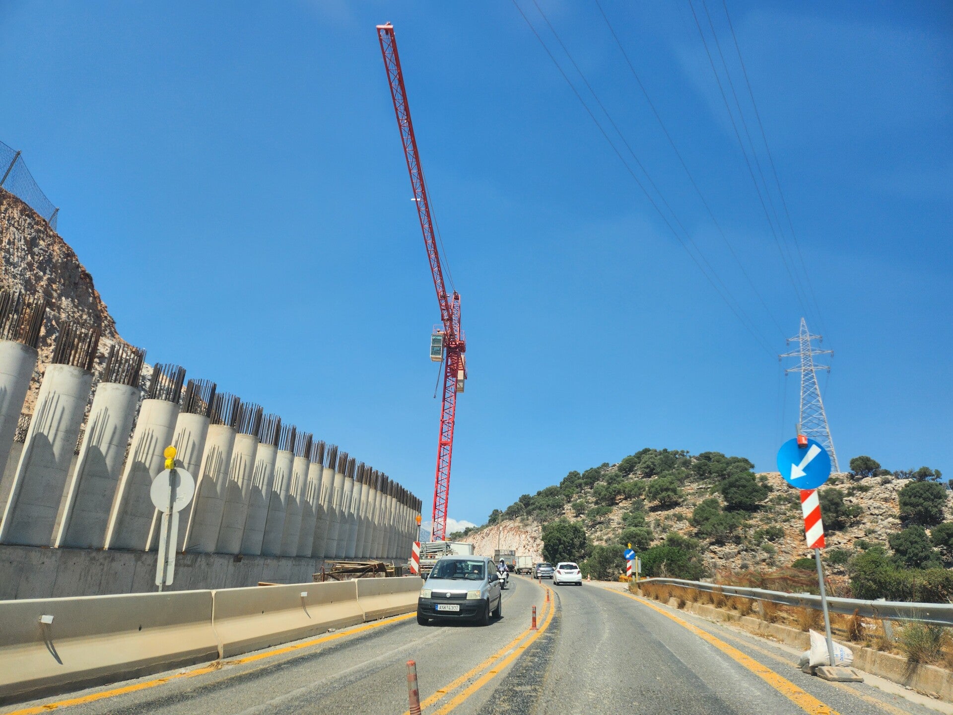 Baustelle entlang der VOAK zwischen Neapoli und Ag. Nikolaos