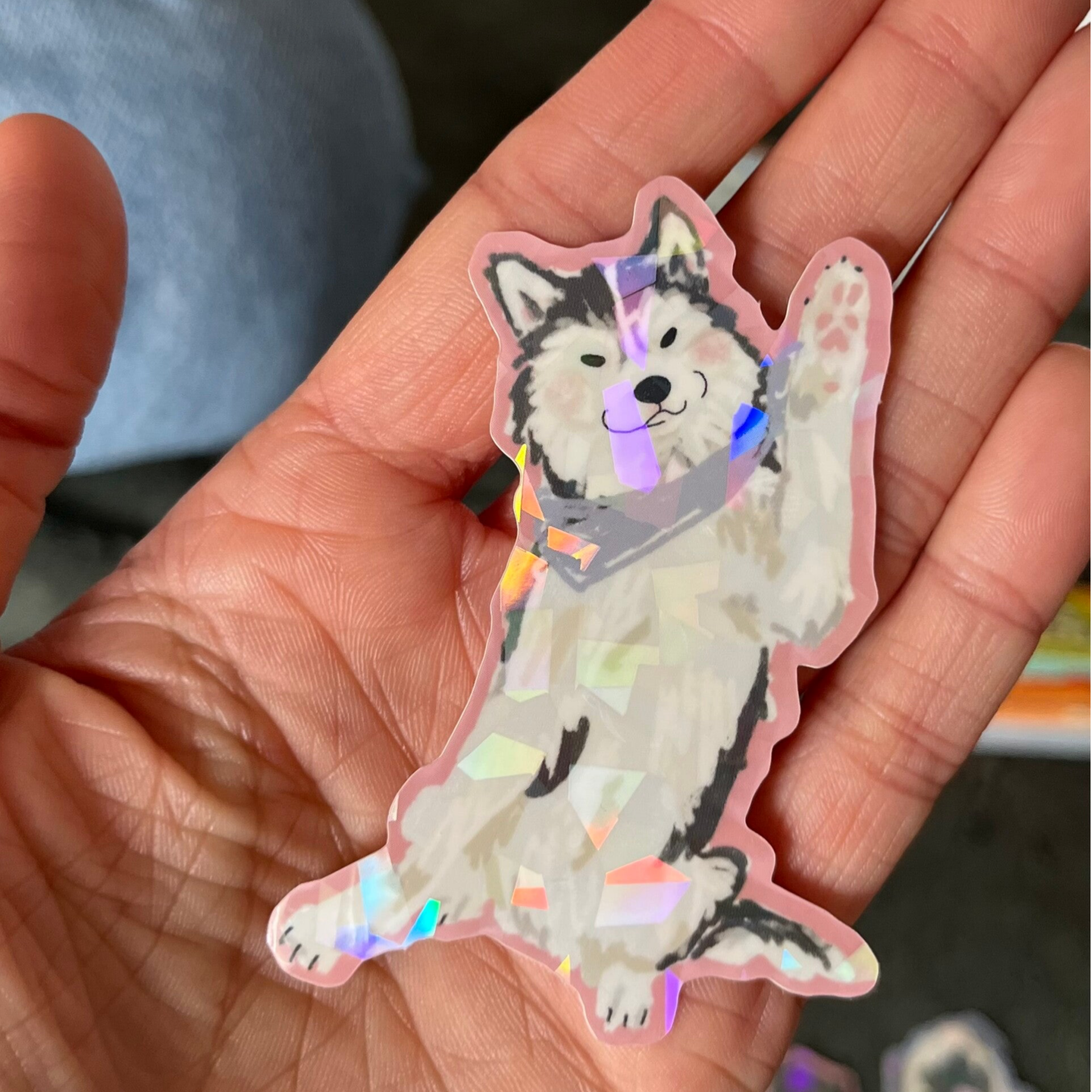 Husky Holo Sticker