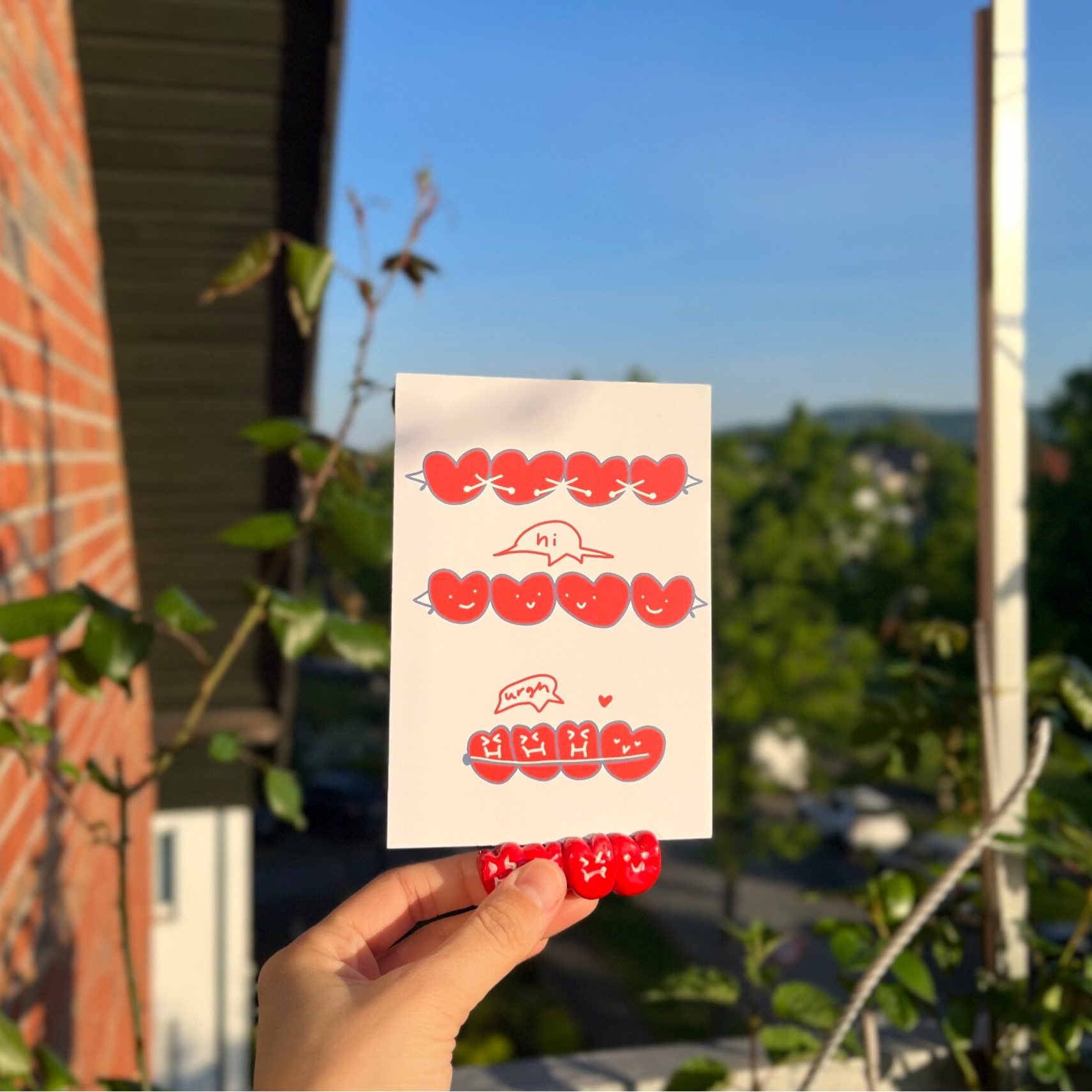 Hugging heart Postkarte