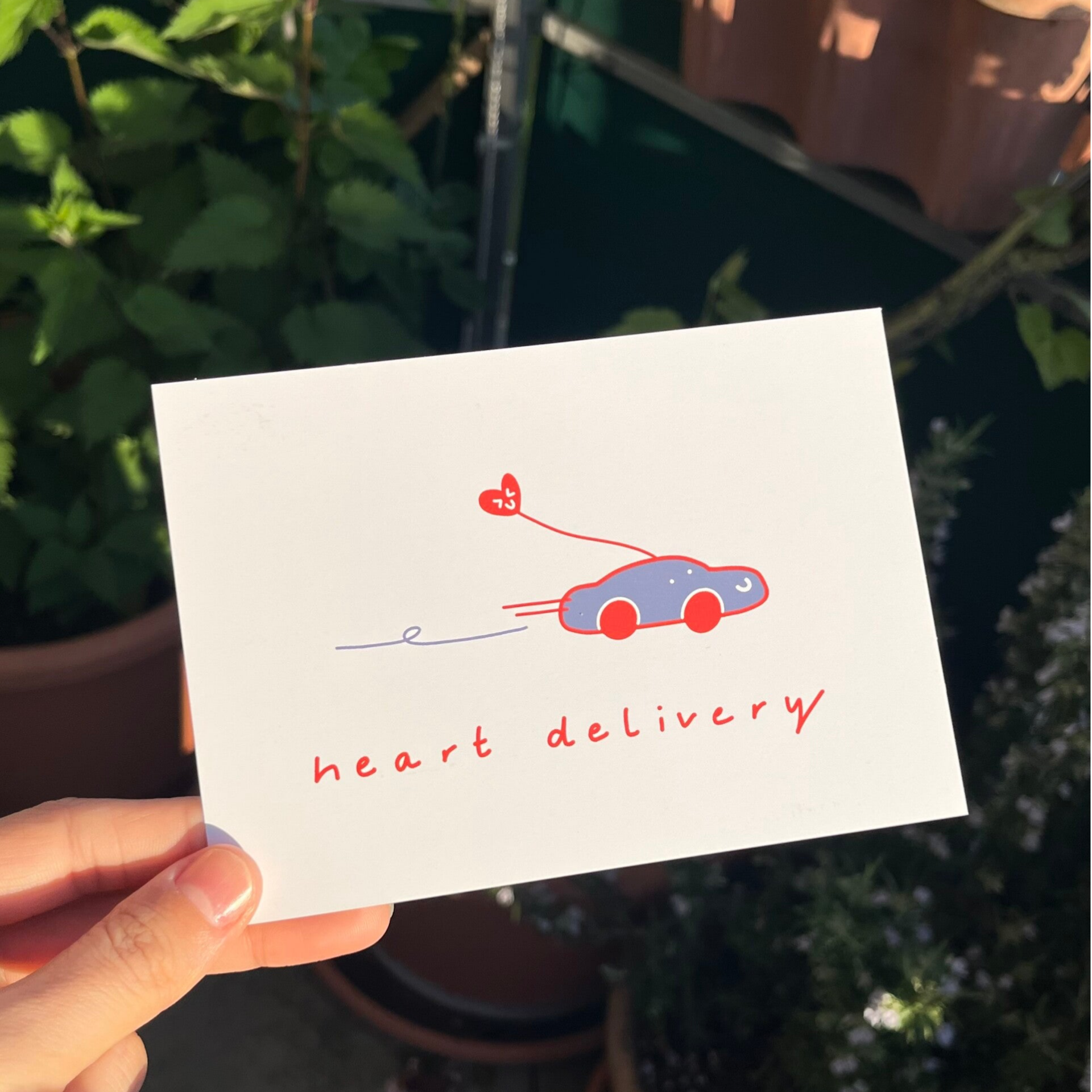 "Heart delivery“ Postkarte