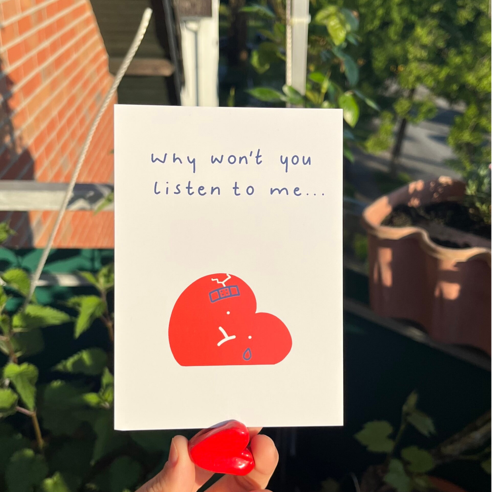 "Why won’t you listen.." Postkarte