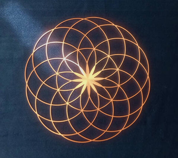 Krystal Lotus Flower - Sacred Geometry in koper/ copper
