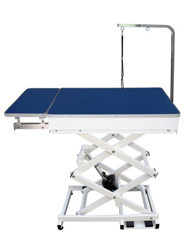 TOPMAST TRIMTAFEL CENTURION - ELEKTRISCH - 120 X 60 CM - TOT 75 KILO - BLAUW oF zwart TAFELBLAD