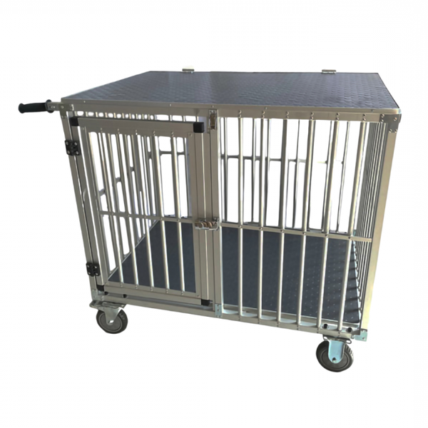 SHOWTROLLEY EXPOSE - VOOR 1 HOND - ALUMINIUM - MET WIELEN