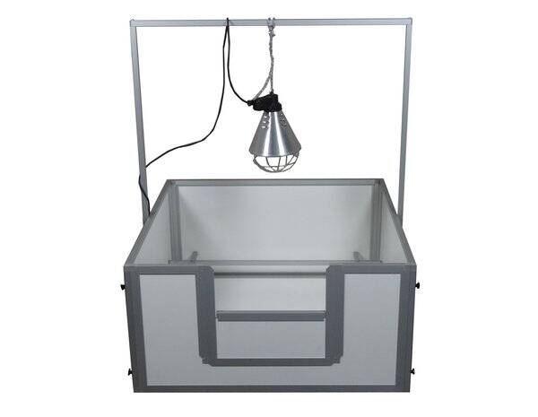 Hundos Werpkist 150x150x60 cm xxl inclusief antidoodligstang en warmtelamp beugel