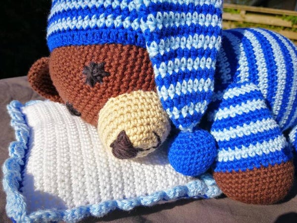 Sovebamse m/nathue og pude