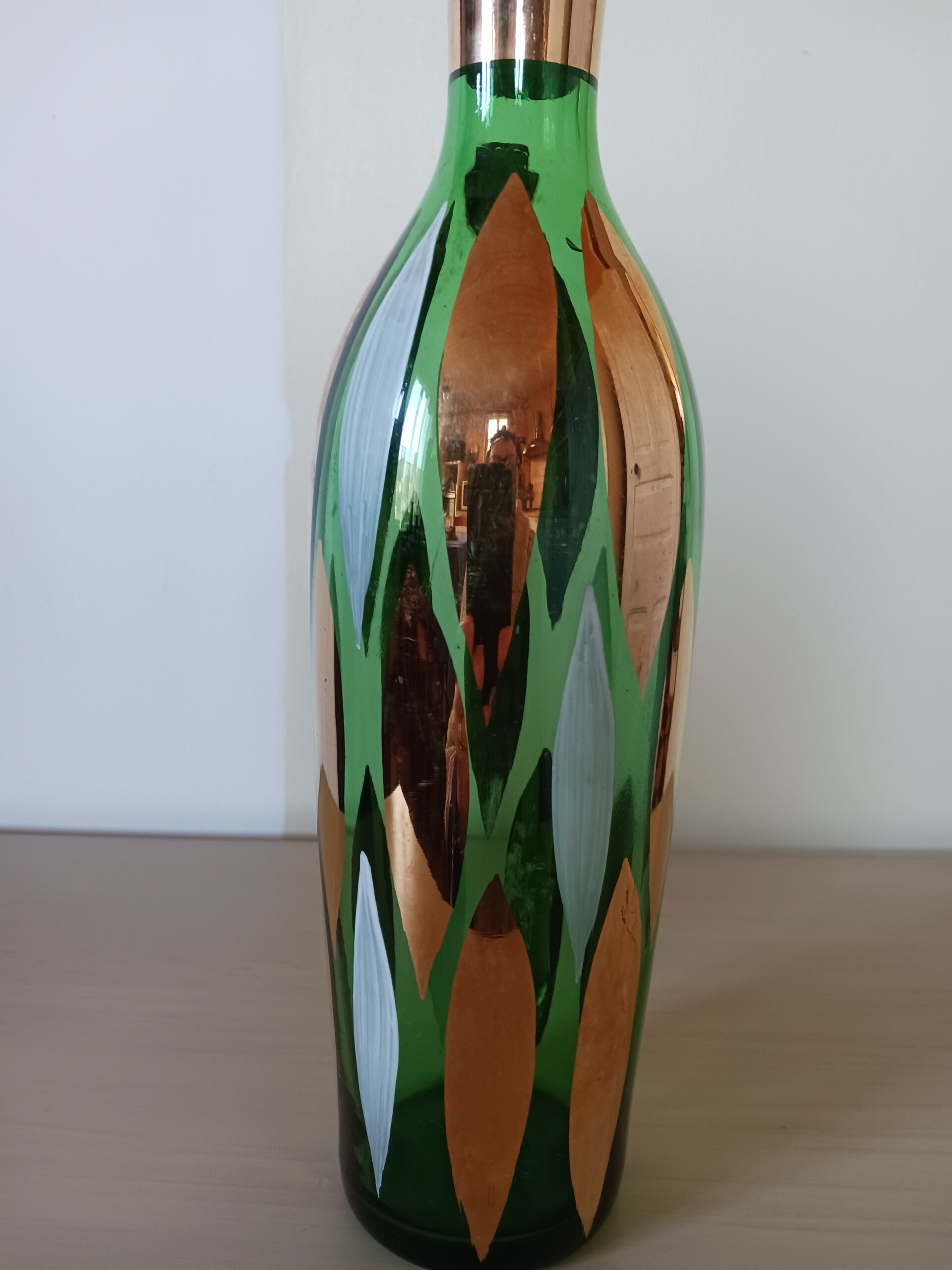 Bouteille verte ancienne, d'origine tchèque .