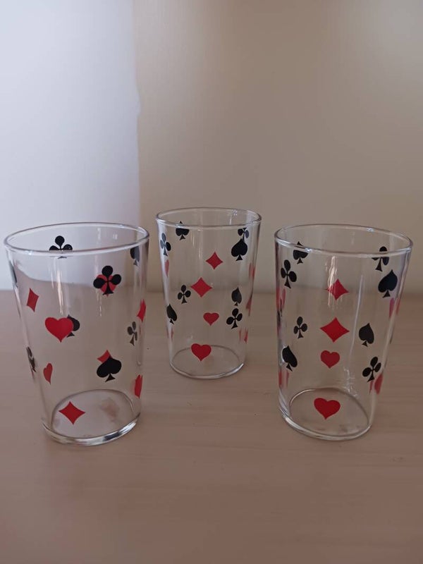 Verres vintage "Cartes à jouer"