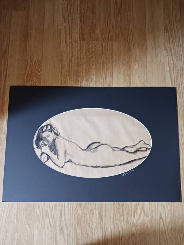 Nu réalisé au fusain par Albert Falte .