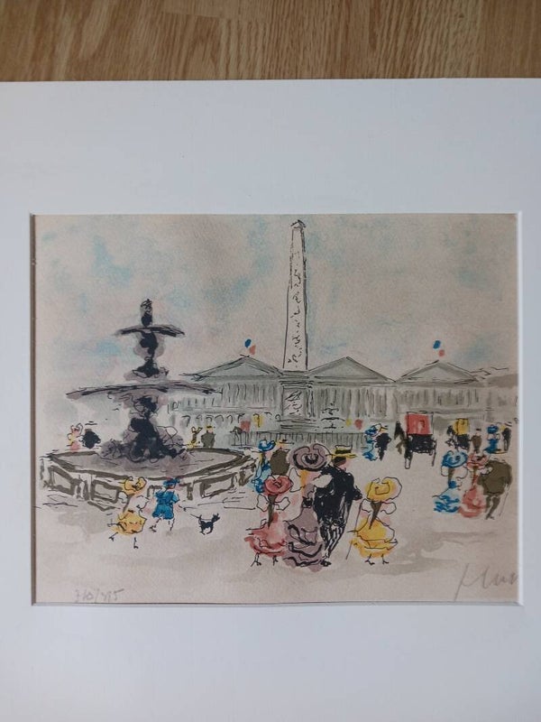 Lithographie de Paris de Urbain Huchet .