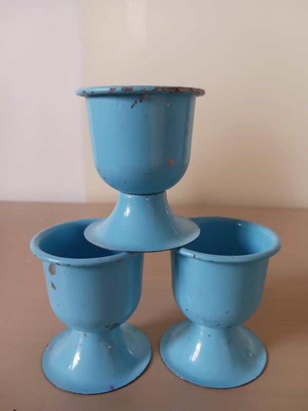 Coquetiers en métal, années 50 .