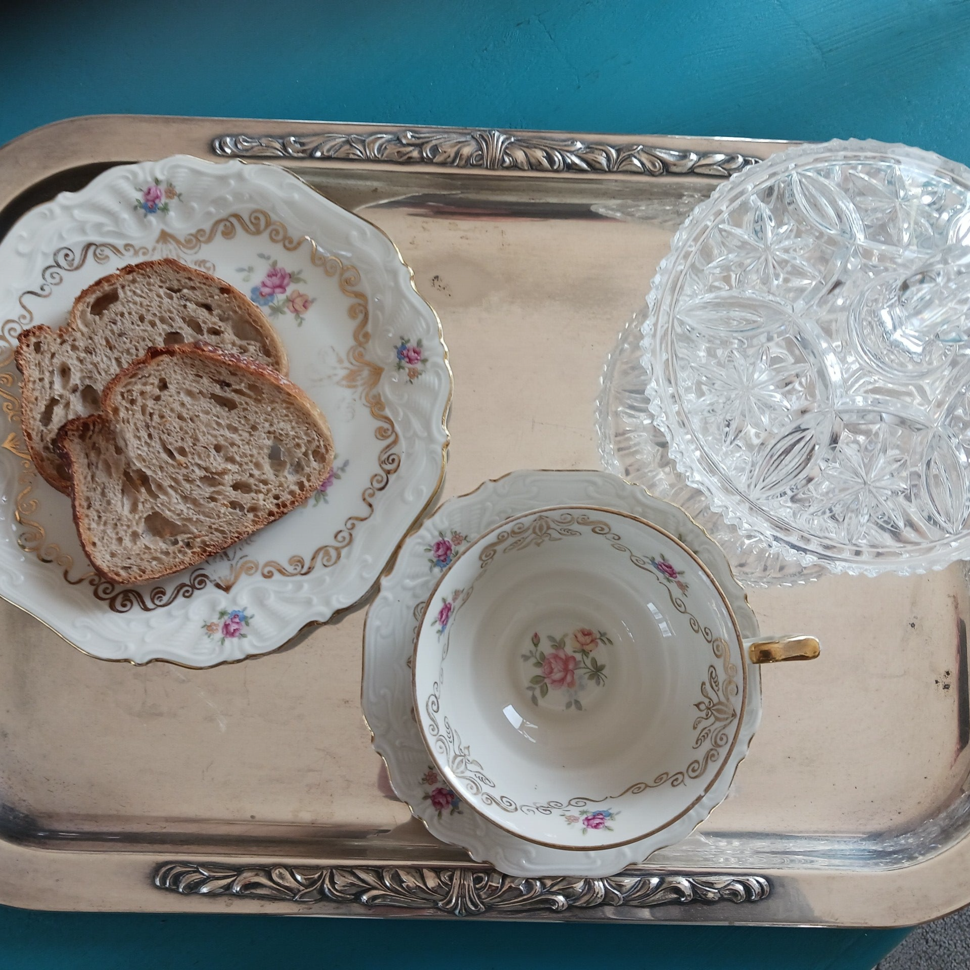 Petit déjeuner ancien, en porcelaine de Bavière