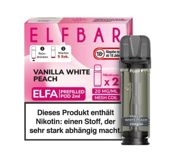 Elfbar Elfa Pod - Vanilla White Peach
