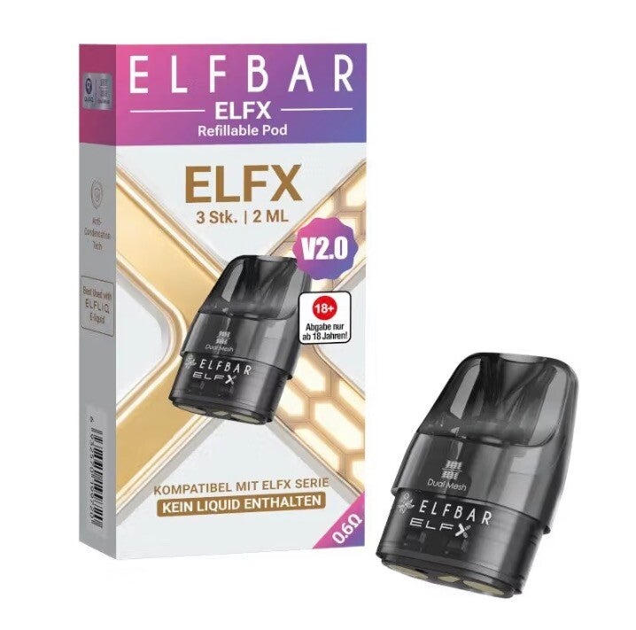 Elfbar Elfx Refillable Pod V2.0/0,6 Ohm 3 Stück