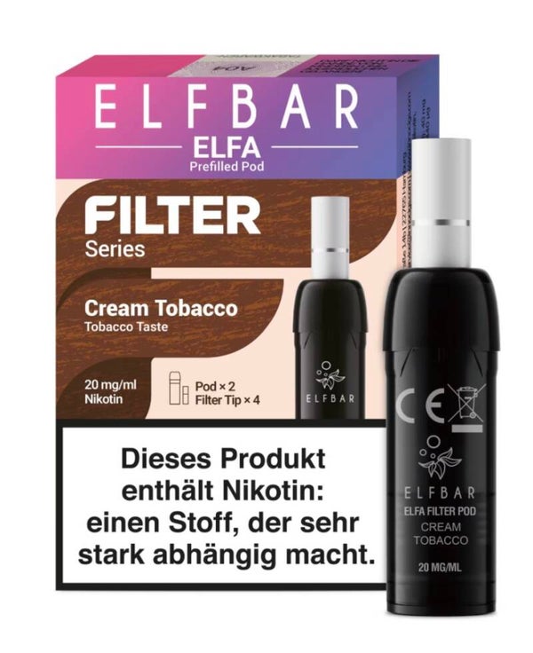 Elfbar Elfa Prifilled Pod Filter Serie Cream Tobacco