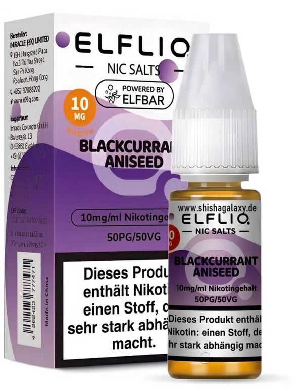 ELFLIQ - Blackcurrant Aniseet 10ml/10mg Nikotin
