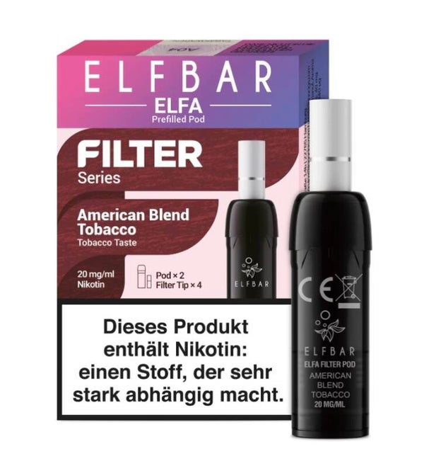 Elfbar Elfa Prefilled Pod Filter Series American Blend Tobacco