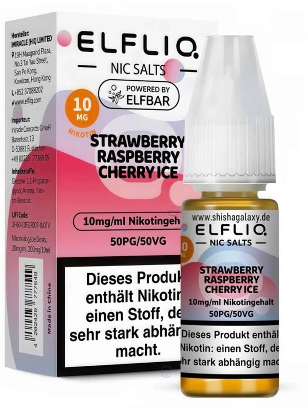 ELFLIQ - Strawberry - Raspberry - Cherry Ice 10ml/10mg Nikotin