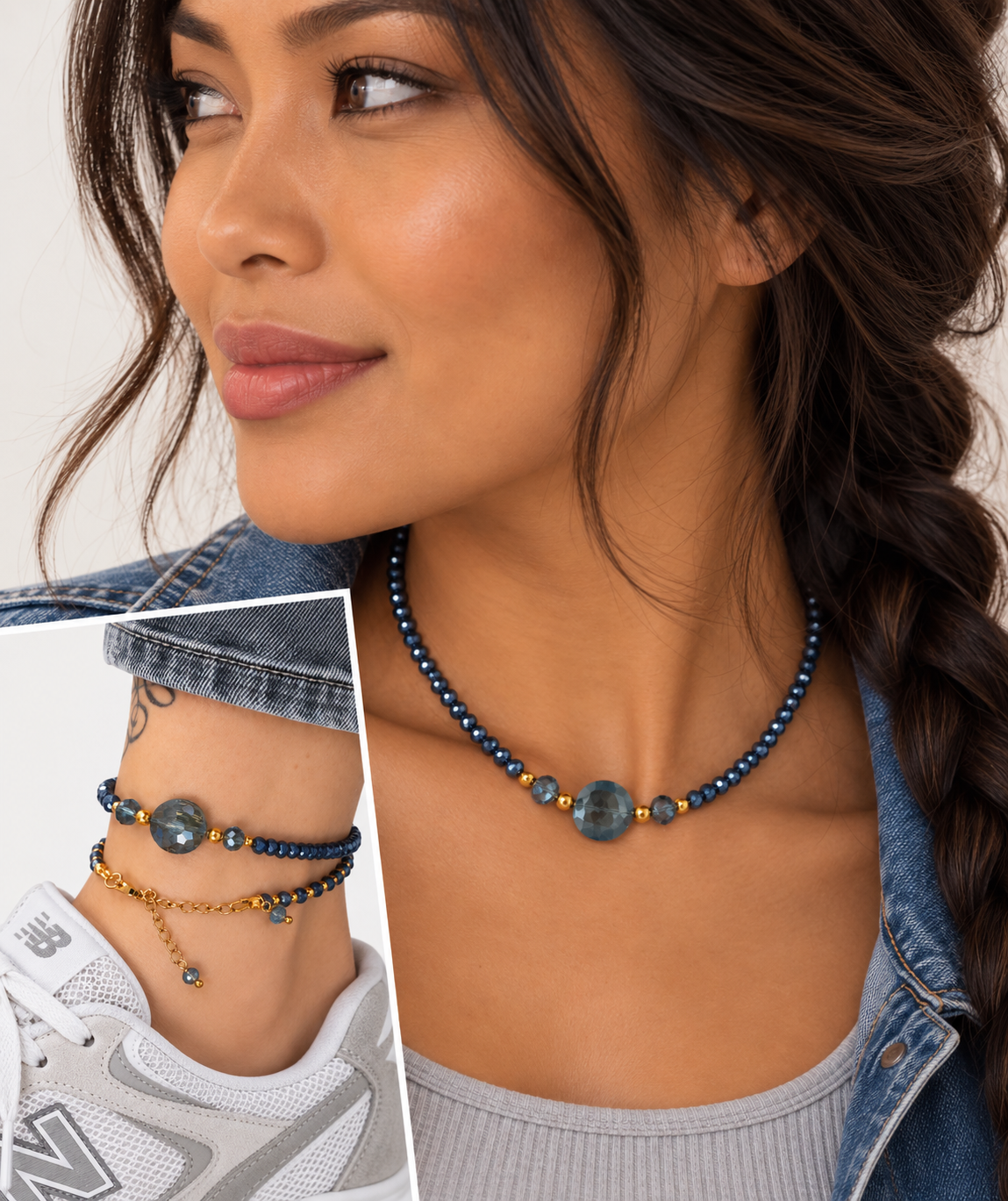 Ketting/Enkelbandje Blauw KG018