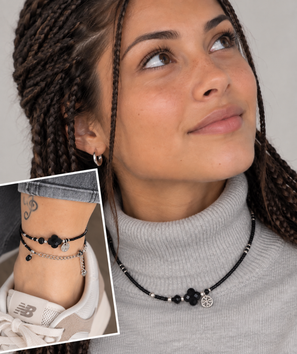 Ketting/Enkelbandje Zwart KZ007