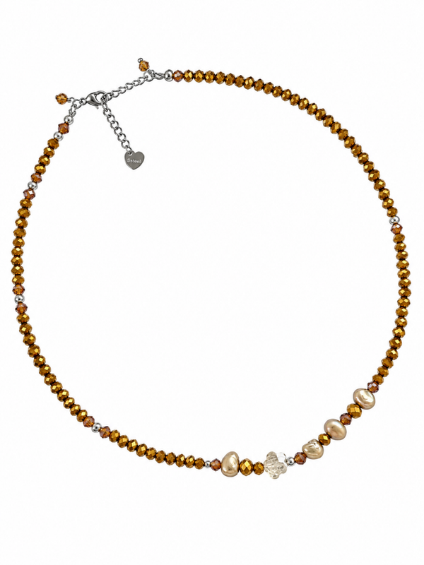Ketting Koper en Zoetwaterparels KZ016