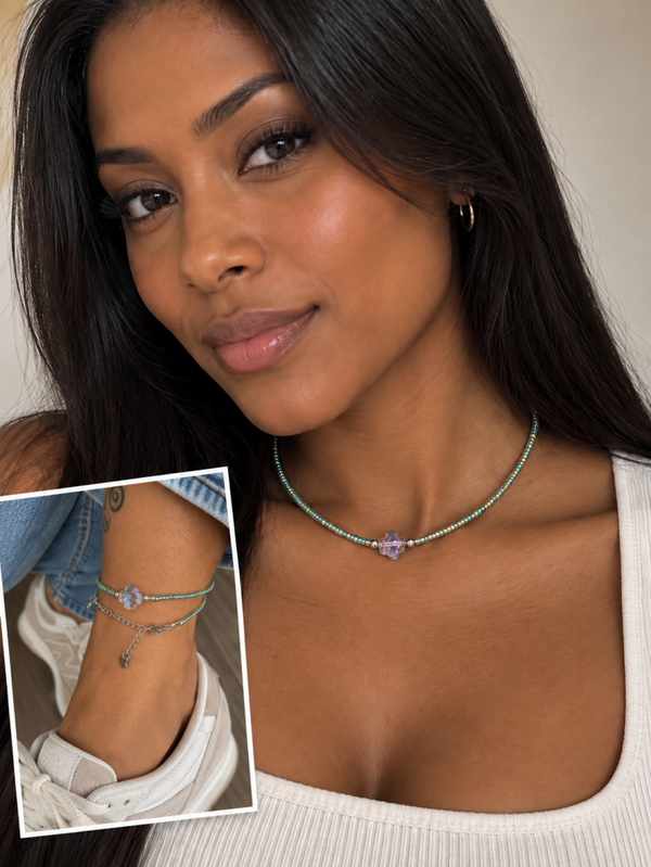 Ketting/Enkelbandje Groen KZ023