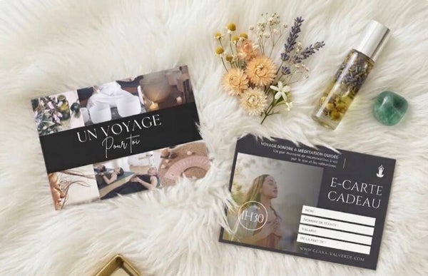 E-carte cadeau Voyage Sonore & méditation guidée 1h30
