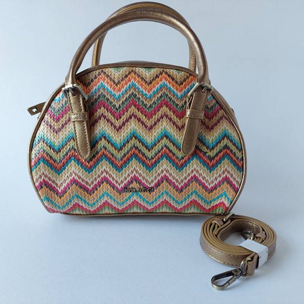 Bowling bag - bulaggi - damestas - goud kleurig - diverse kleuren - golf motief - PU leer - diervriendelijk (vegan) - opvallend - trendy tas - hand/schouder