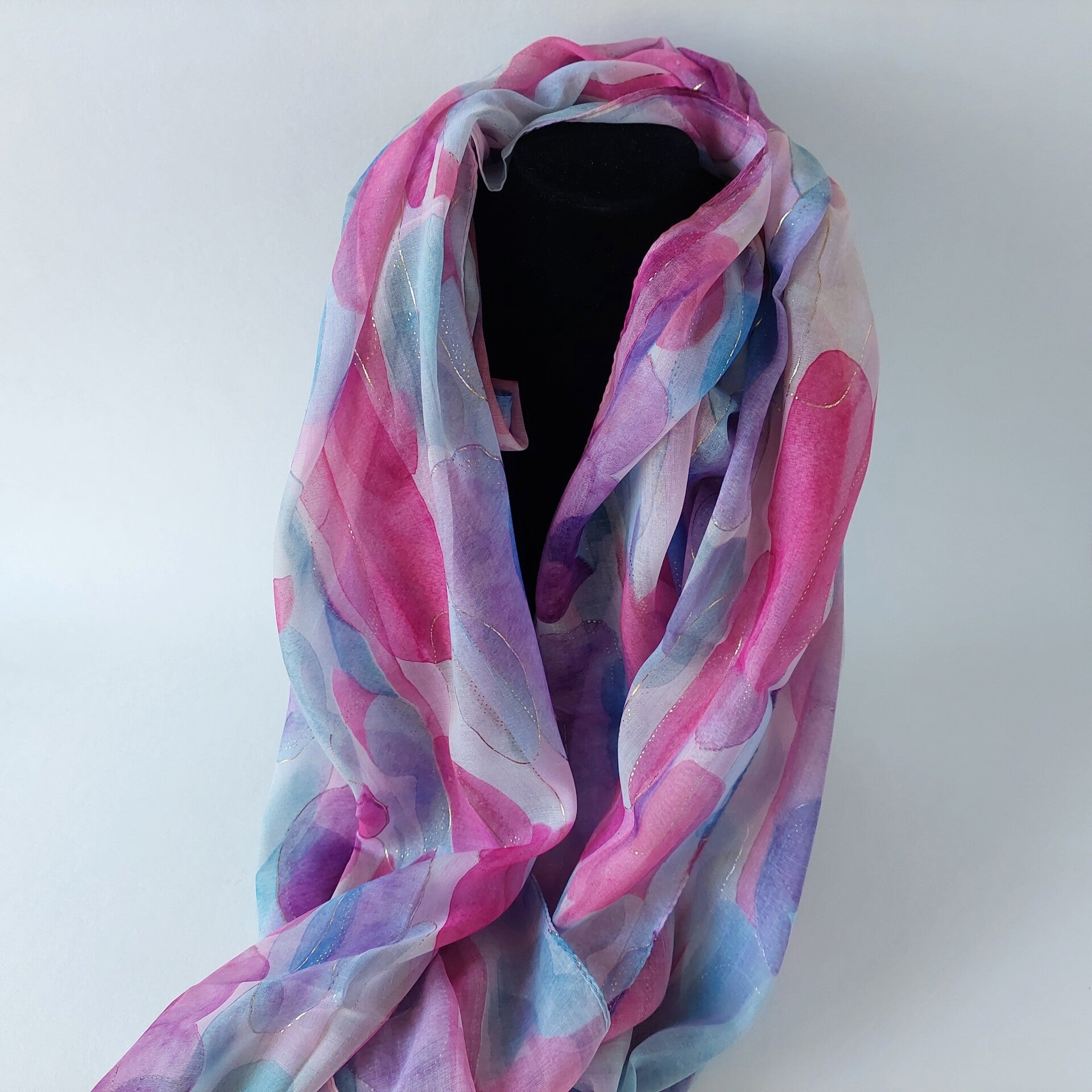 Fuchsia-Paarse Sjaal met Korrelmotief – Kleurrijk & Elegant - franjes