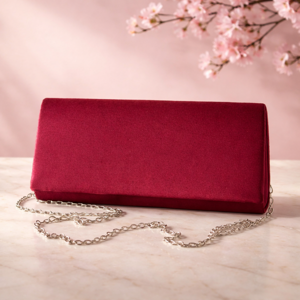 bordeaux rode satijnen clutch dames – elegante avondtas voor bruiloft, feest & party - chique uitstraling - grootste collectie