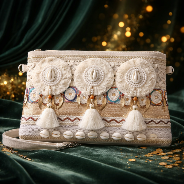 handgemaakte linnen crossbody tas dames – duurzame katoenen clutch – lichtgewicht schoudertas met rits - lichte kleuren